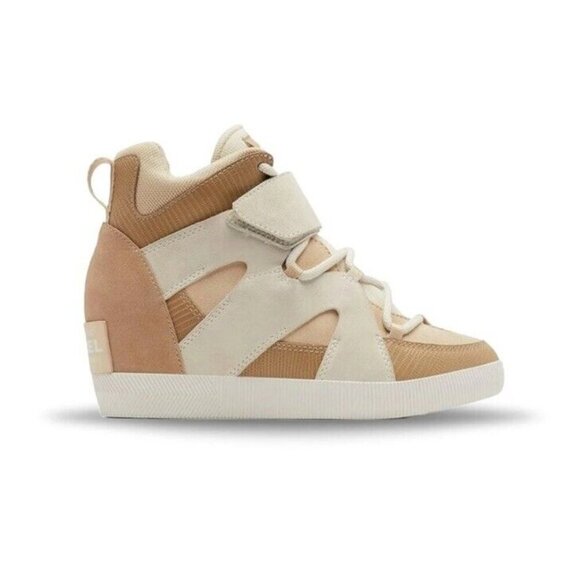 Sorel Out N About Suede Wedge Booties Nova Sand Women's Size 8.5 - Picture 1 of 13